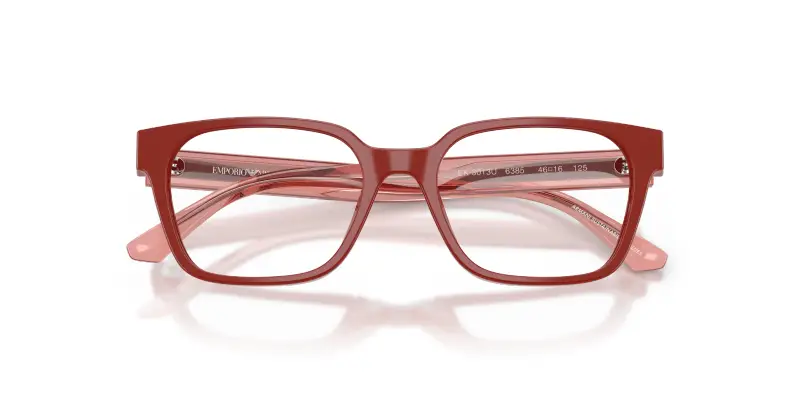 Bambino Emporio Armani EK3013U 6385 Montature da vista Acetato Rosso Trasparente Squadrata Normale miniatura 2