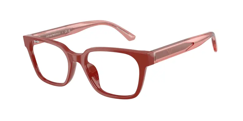 Bambino Emporio Armani EK3013U 6385 Montature da vista Acetato Rosso Trasparente Squadrata Normale