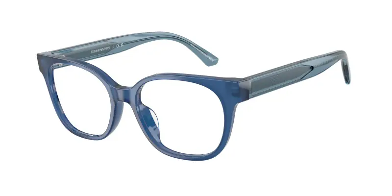 Bambino Emporio Armani EK3014U 6390 Montature da vista Acetato Blu Trasparente Cat Eye Normale