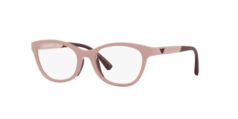 Bambino Emporio Armani EK3204 5086 Montature da vista Iniettato Rosa Trasparente Cat Eye Normale miniatura 3