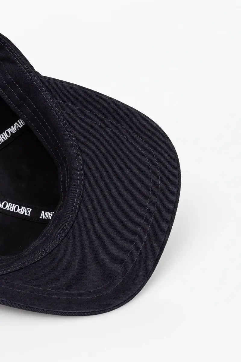 berretto da baseball in cotone colore blu navy con applicazione EM001319 AF14032 miniatura 3