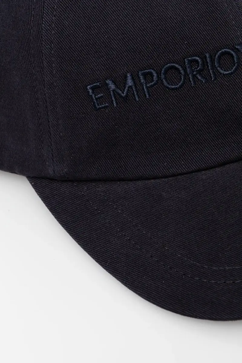 berretto da baseball in cotone colore blu navy con applicazione EM001319 AF14032 miniatura 4
