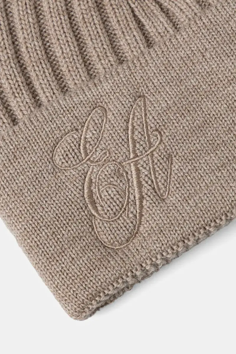 berretto in lana colore beige EW003120 AF19981 miniatura 2