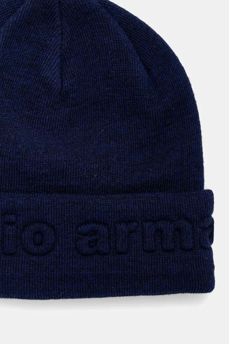 berretto in lana colore blu navy EB000677 AF18838 miniatura 3