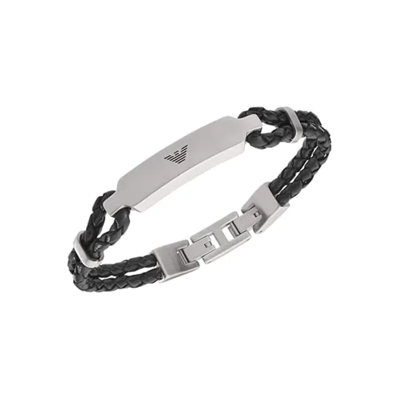 Emporio Armani Bracciale Da Uomo, Lunghezza Interna: 185 mm, Id Dimensione: 40X5 mm Bracciale In Acciaio Inox Argento miniatura 3