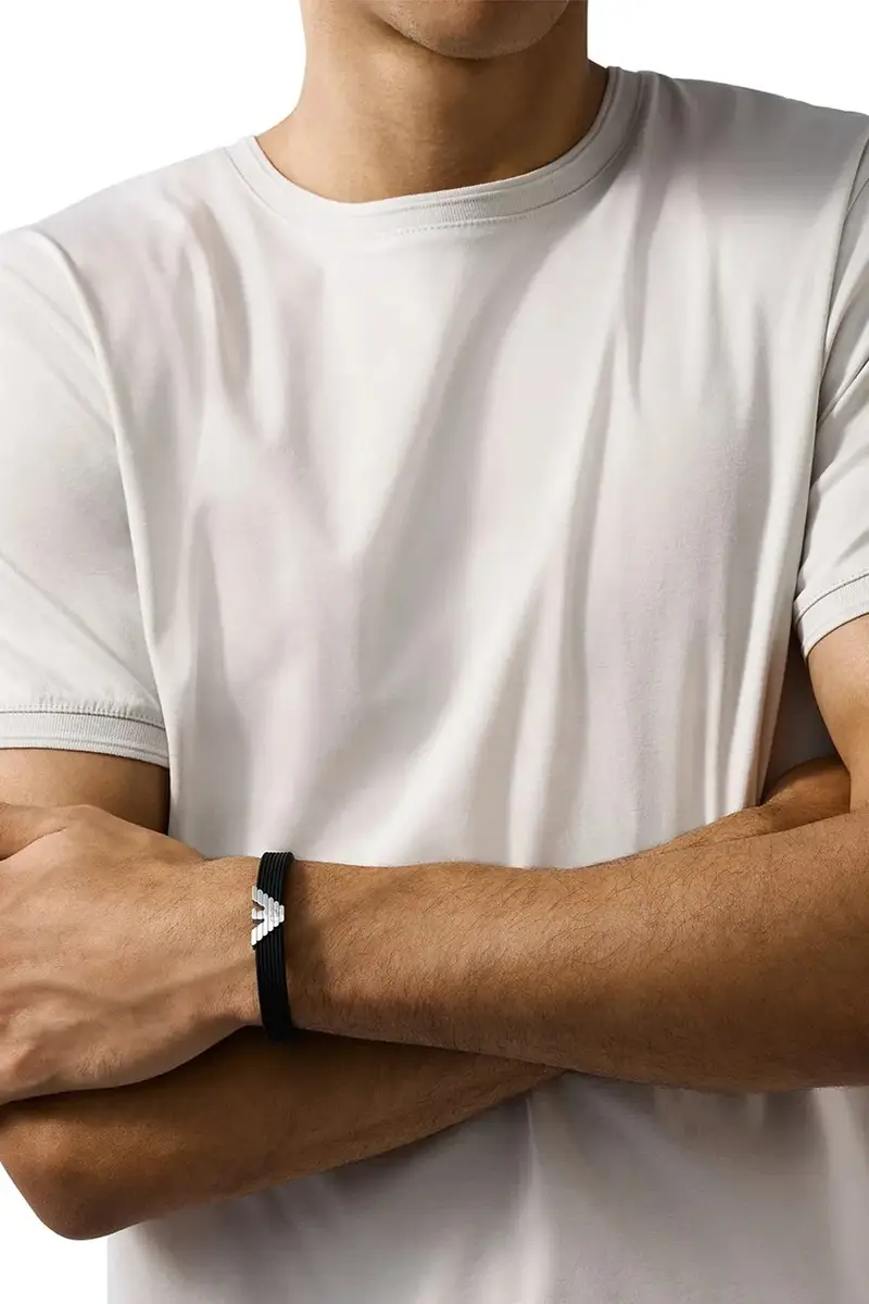 braccialetto EAGLE LOGO uomo EGS3168040 Nero miniatura 2