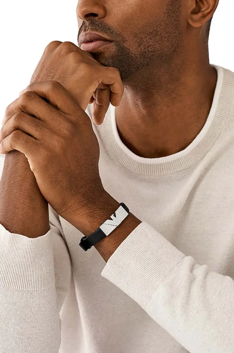 braccialetto uomo Nero miniatura 3
