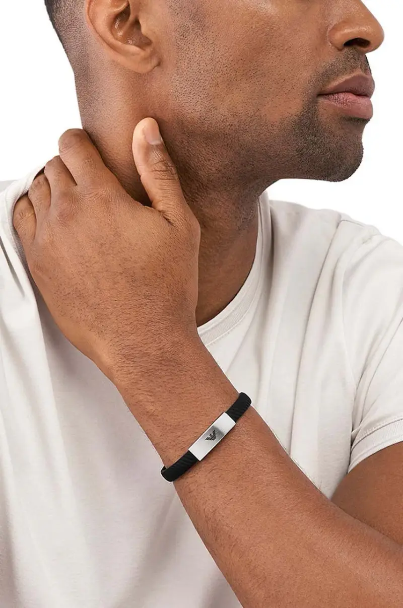 braccialetto uomo Nero miniatura 3