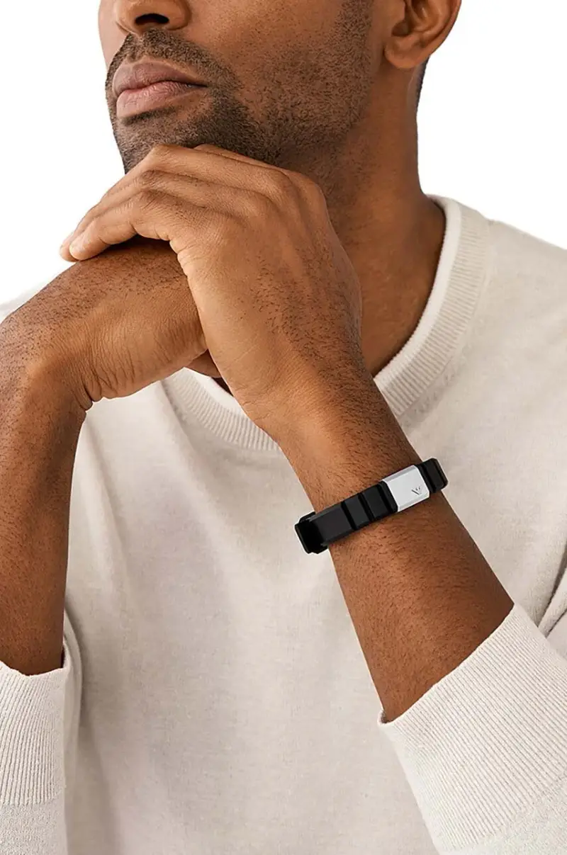braccialetto uomo Nero miniatura 3