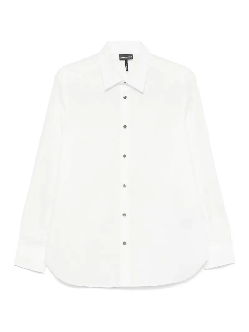 Camicia di cotone logo allover Bianco