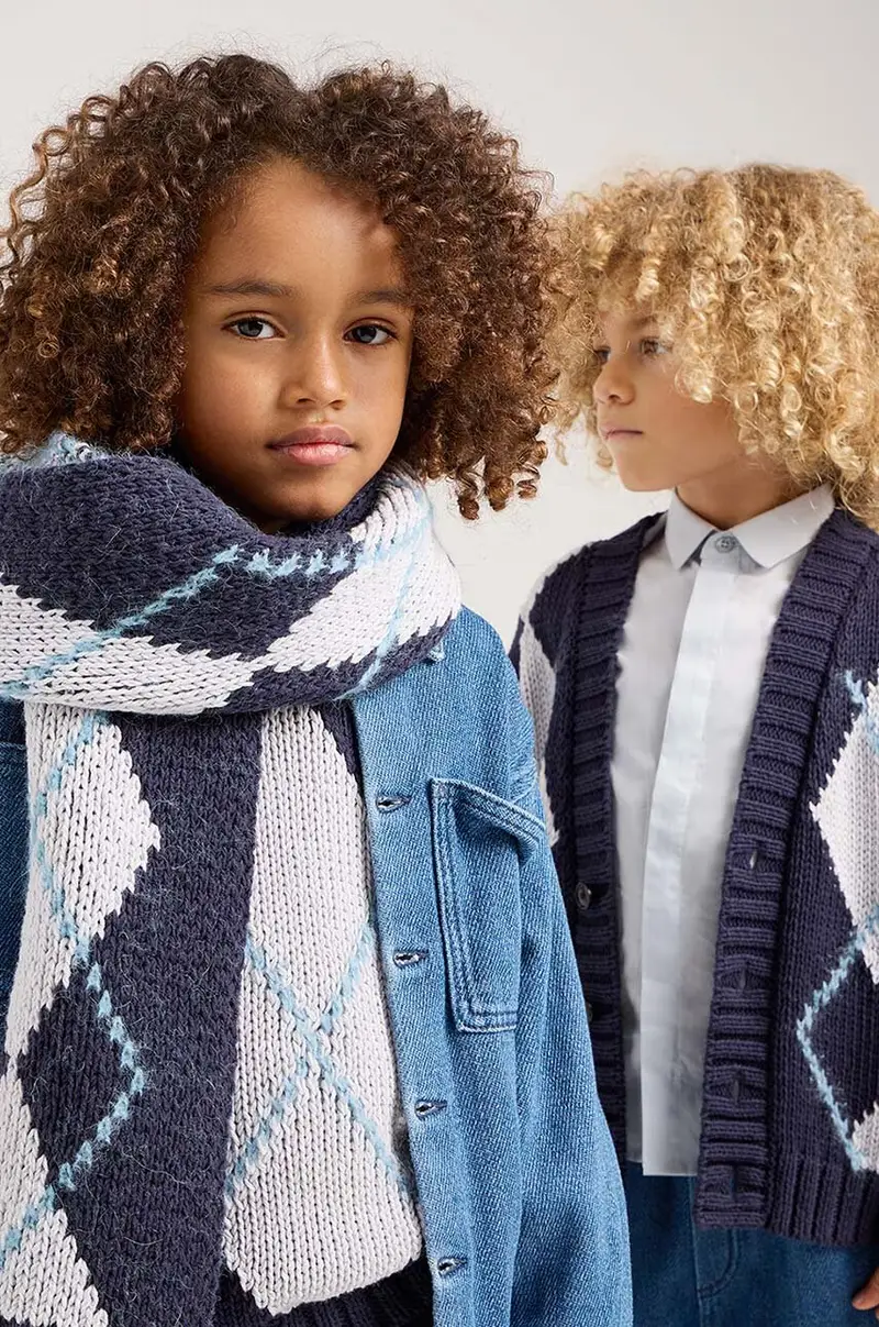 camicia di cotone per bambini Blu miniatura 4