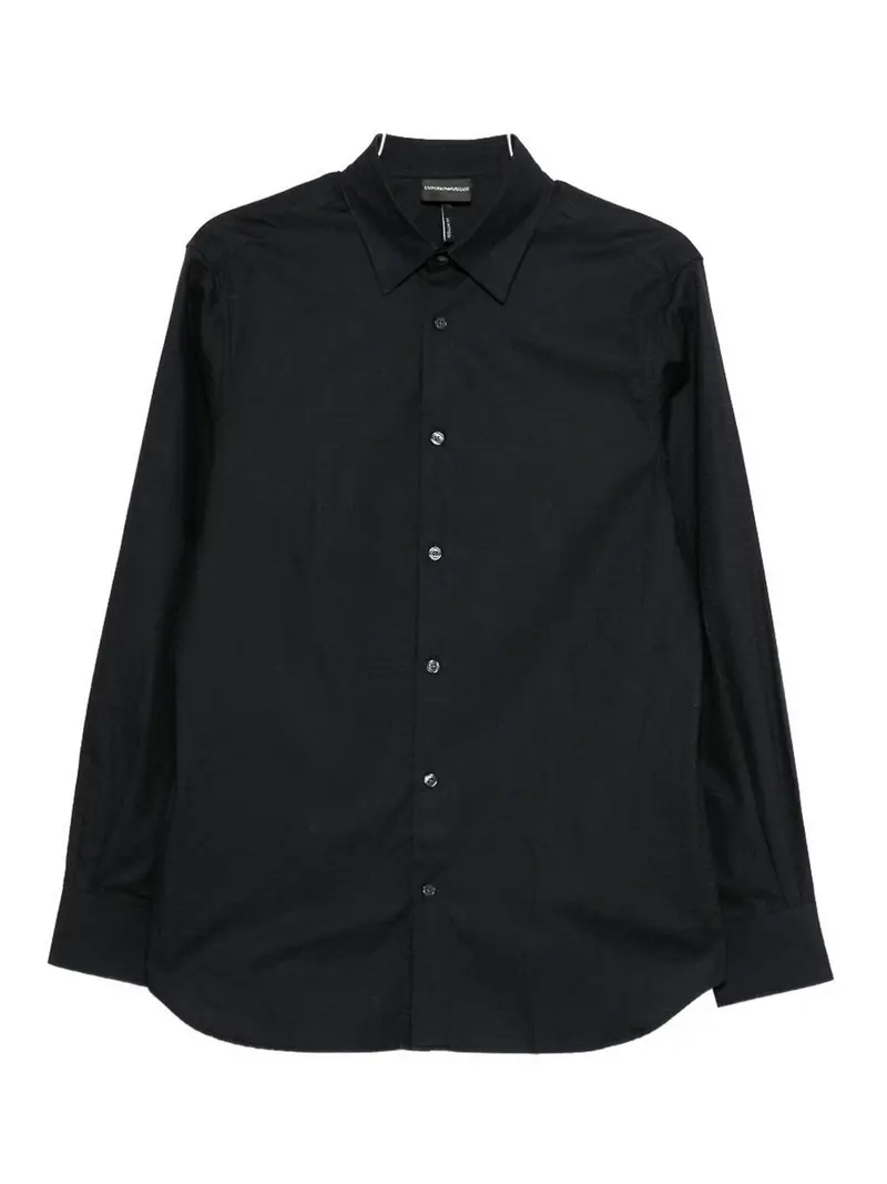 Camicia in cotone con logo Blu