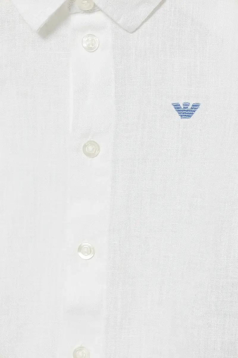 camicia in lino per neonato colore bianco 8NHC02 3NEEZ miniatura 3