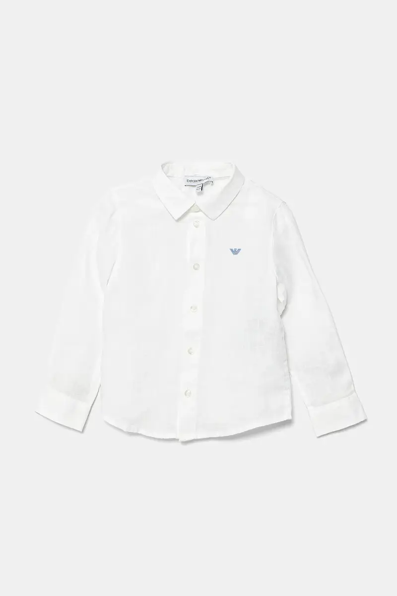 camicia in lino per neonato colore bianco 8NHC02 3NEEZ