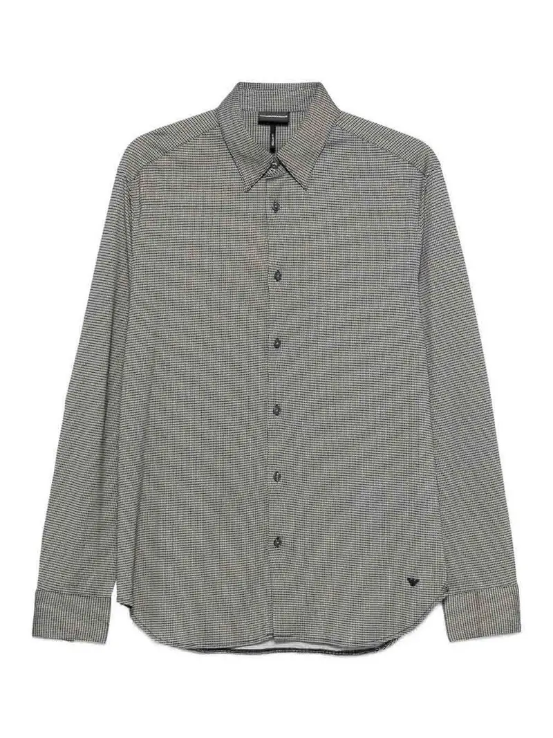Camicia in misto cotone Nero