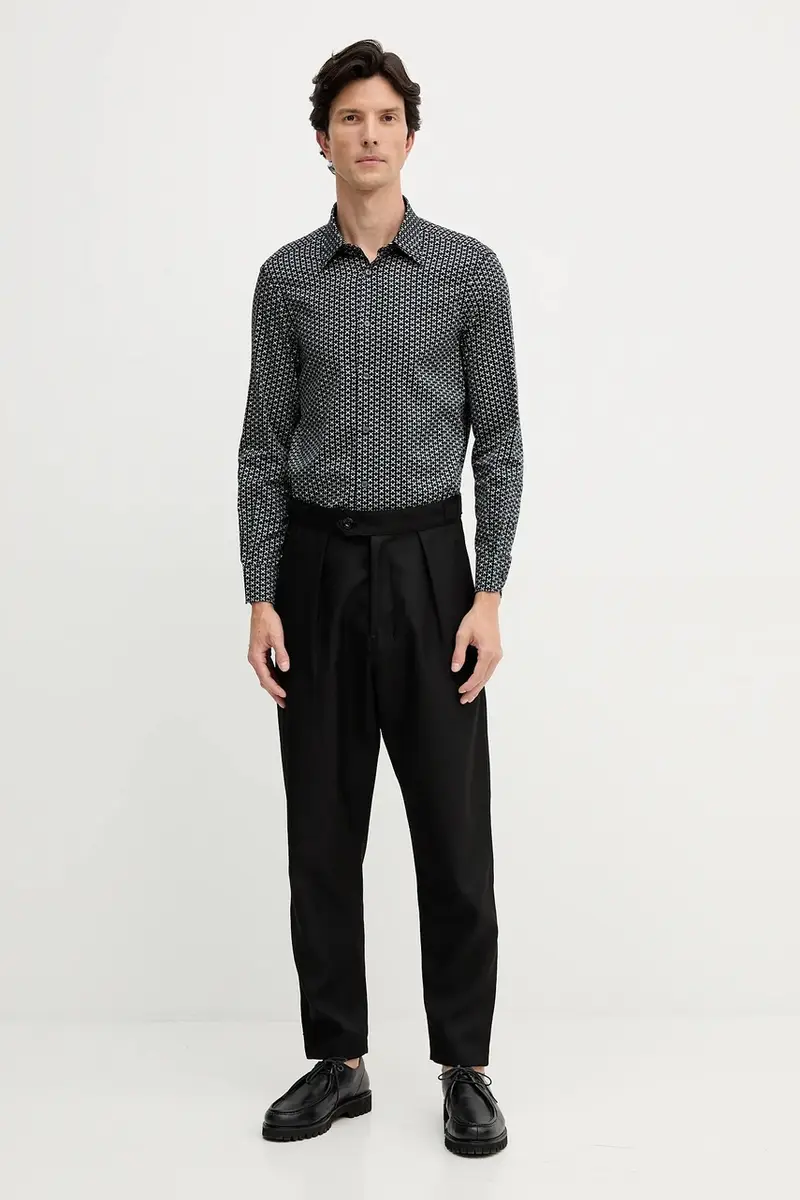 camicia uomo colore blu navy EM001537 AF14130 miniatura 2