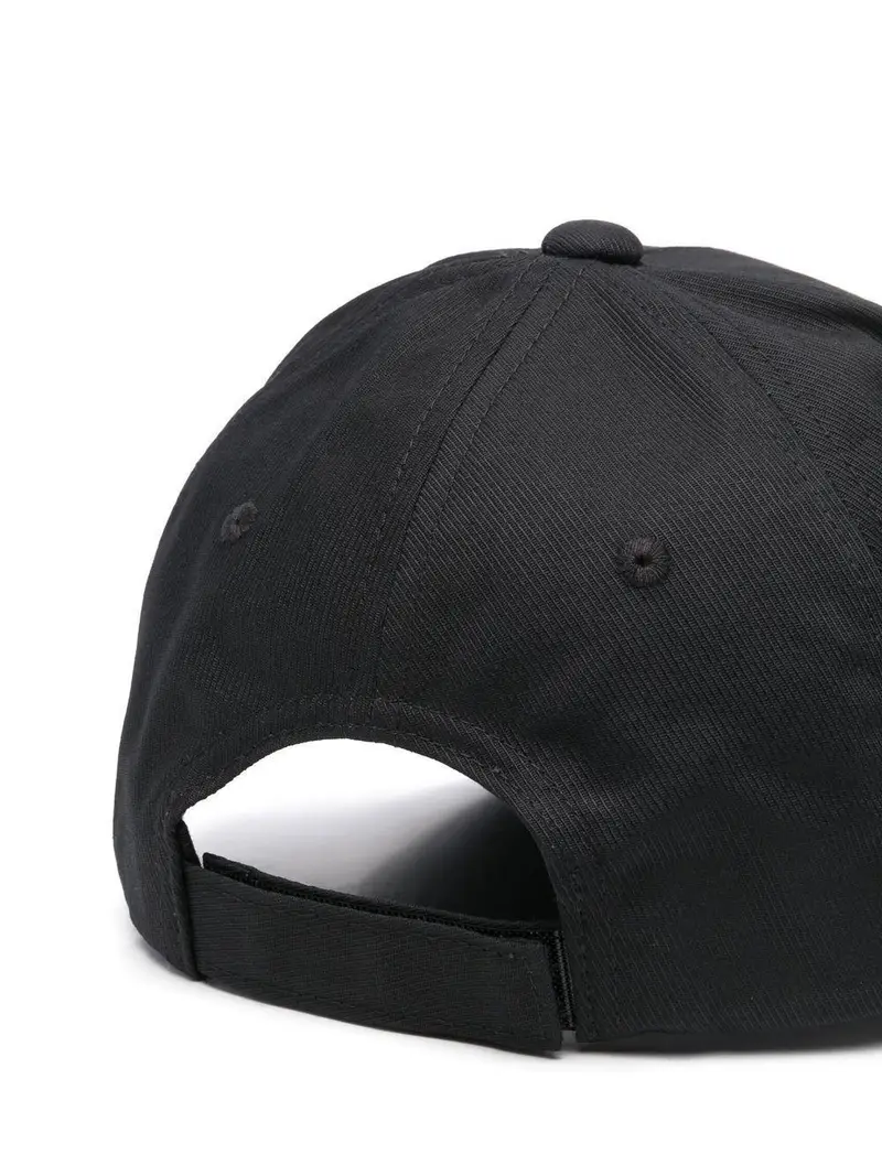 Cappello nero con toppa logo ricamata miniatura 2