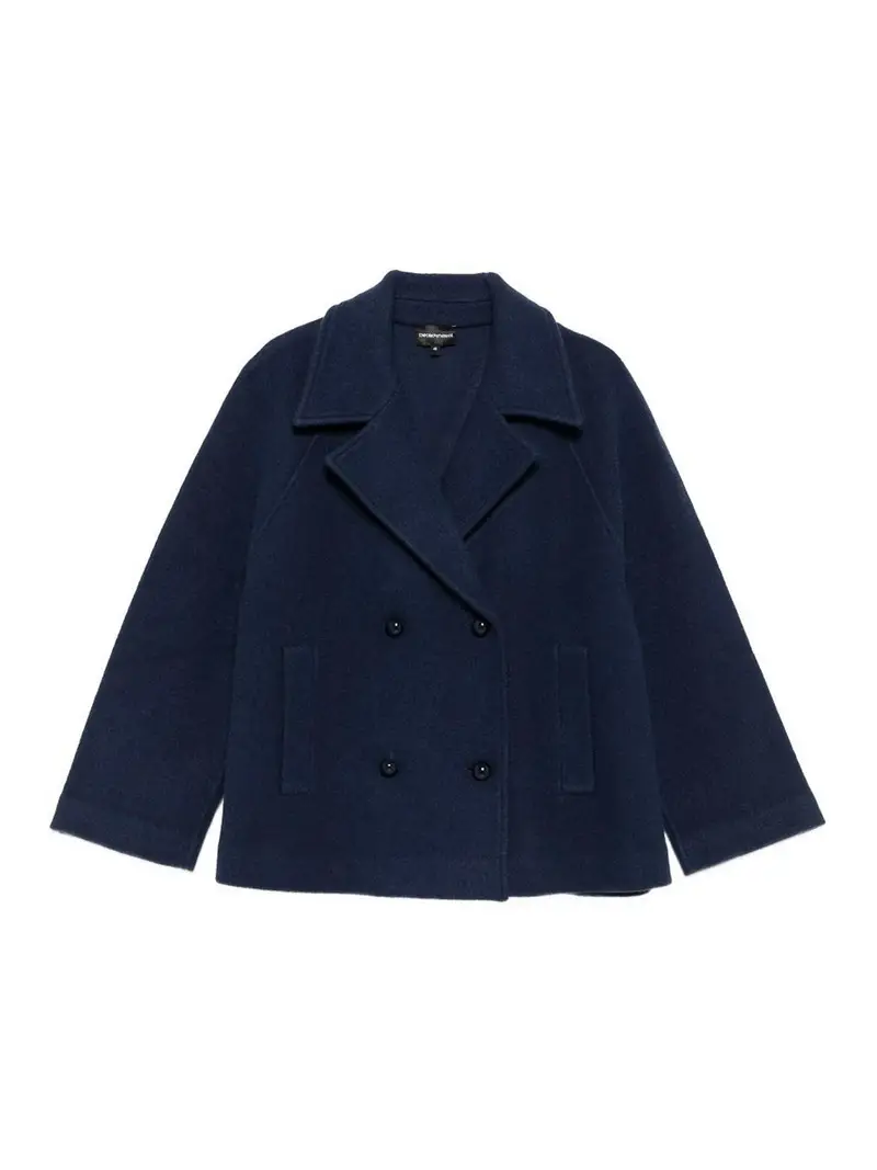 Cappotto monopetto in lana Blu