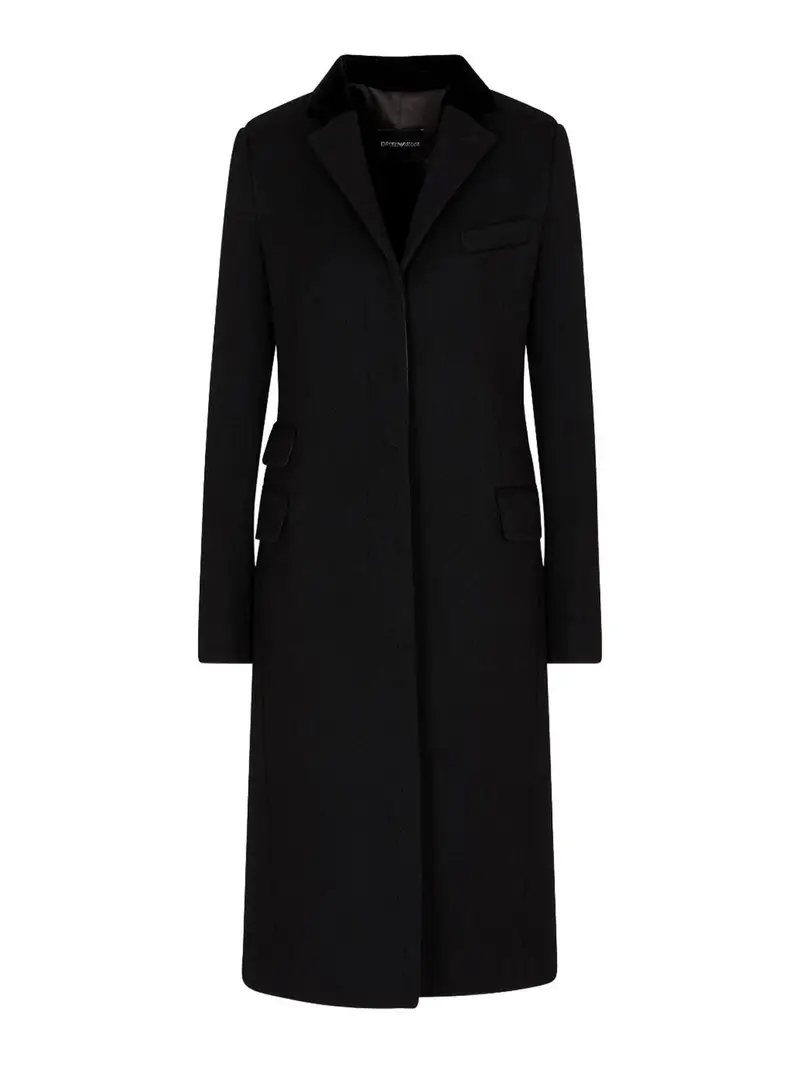 Cappotto monopetto in lana Nero