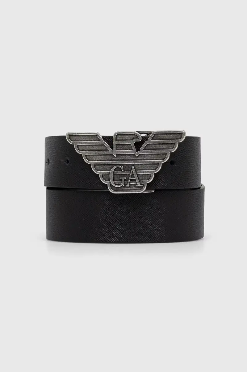 cintura in pelle uomo Nero