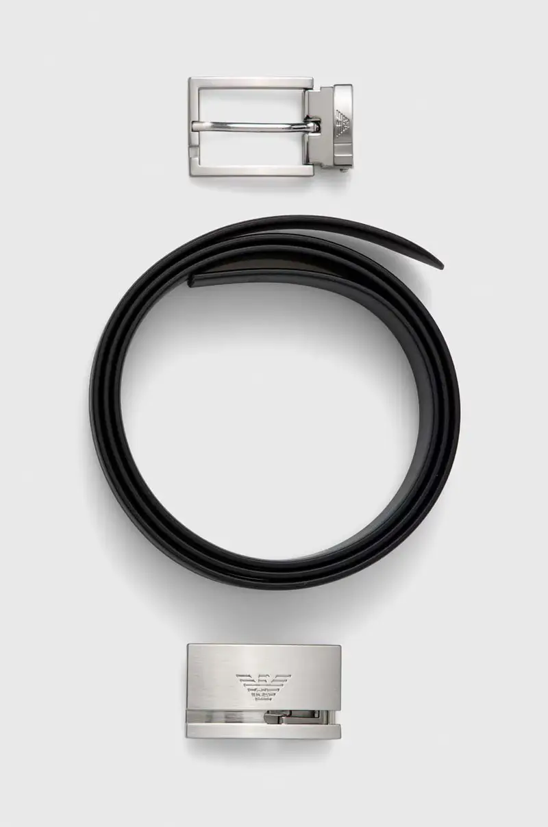 cintura in pelle uomo Nero