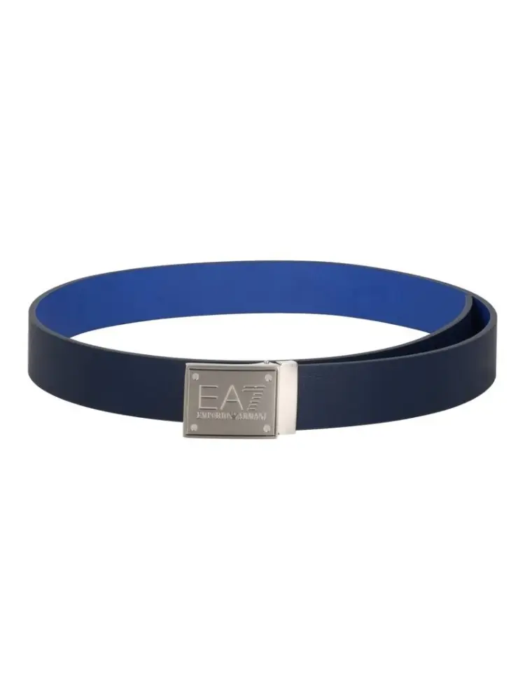 cintura reversibile in ecopelle blu e azzurra