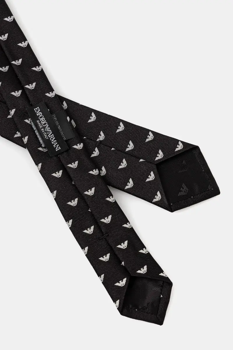 cravatta in seta colore nero 340049 3R616 miniatura 2