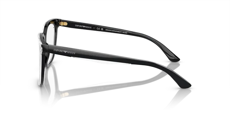 Emporio Armani Donna EA3228 6051 Montature da vista Acetato Nero Trasparente Pillow Normale miniatura 3