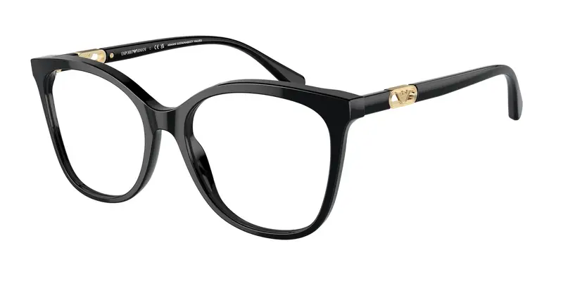 Emporio Armani Donna EA3231 5017 Montature da vista Acetato Nero Trasparente Squadrata Normale