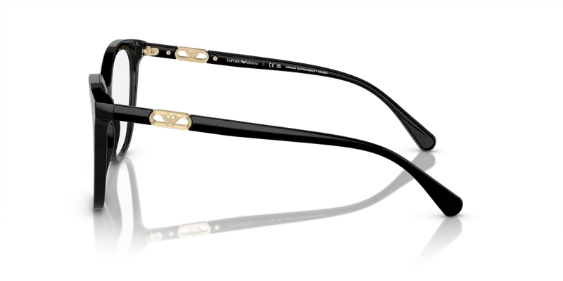 Emporio Armani Donna EA3231 5017 Montature da vista Acetato Nero Trasparente Squadrata Normale miniatura 3