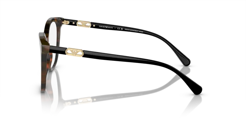 Emporio Armani Donna EA3231 6060 Montature da vista Acetato Rosso Trasparente Squadrata Normale miniatura 3