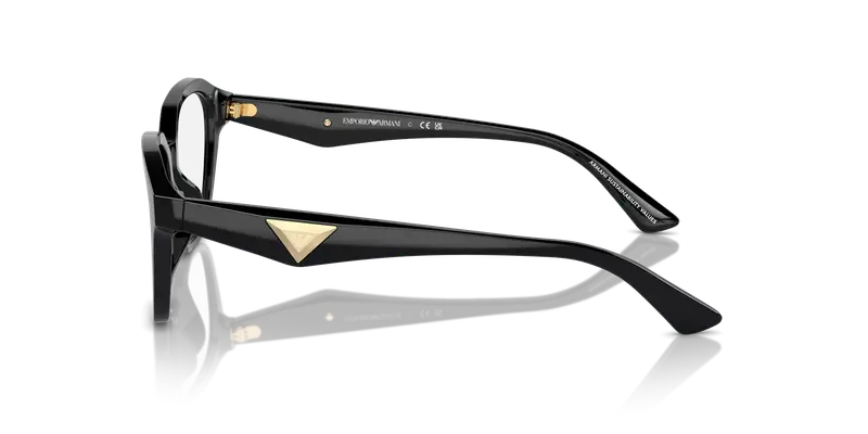 Emporio Armani Donna EA3235U 5017 Montature da vista Acetato Nero Trasparente Geometrica Normale miniatura 3