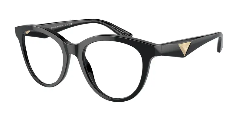Donna EA3236 5017 Montature da vista Acetato Nero Trasparente Cat Eye Normale