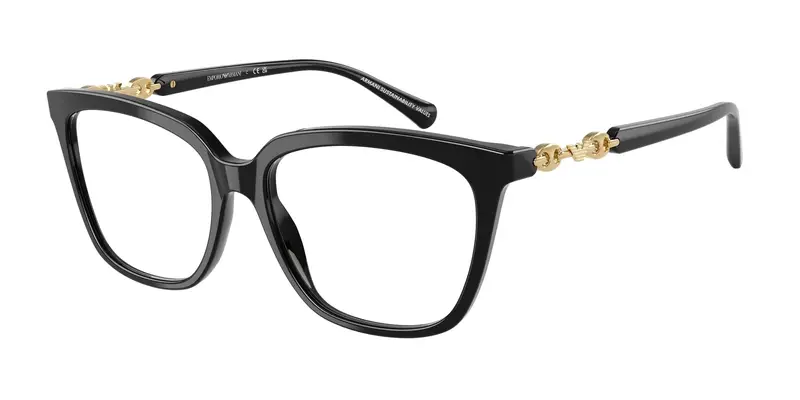 Emporio Armani Donna EA3248  5017 Montature da vista Acetato Nero Trasparente Cat Eye Normale