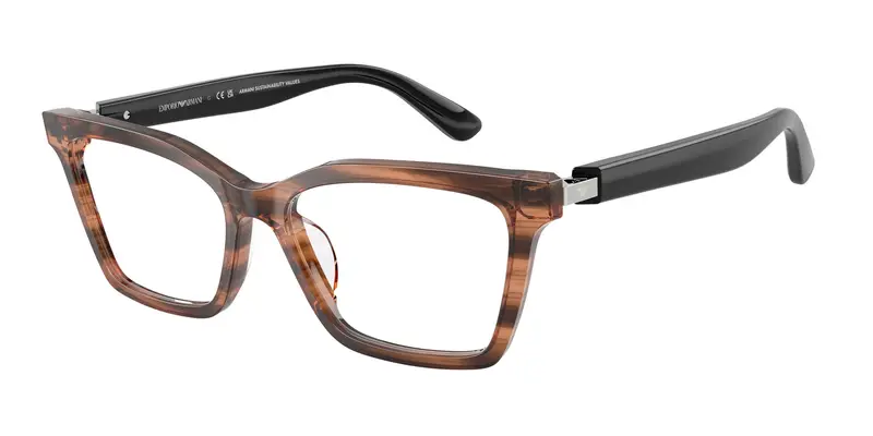 Emporio Armani Donna EA3261U  6266 Montature da vista Acetato Marrone Trasparente Farfalla Normale
