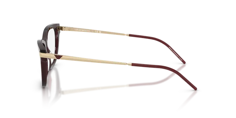 Emporio Armani Donna EA3262 6265 Montature da vista Acetato Bordeaux Trasparente Cat Eye Normale miniatura 3