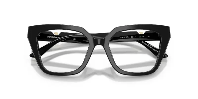 Donna EA3267U 5017 Montature da vista Acetato Nero Trasparente Cat Eye Normale miniatura 2