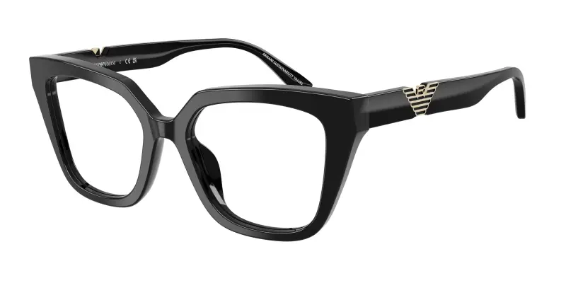 Donna EA3267U 5017 Montature da vista Acetato Nero Trasparente Cat Eye Normale