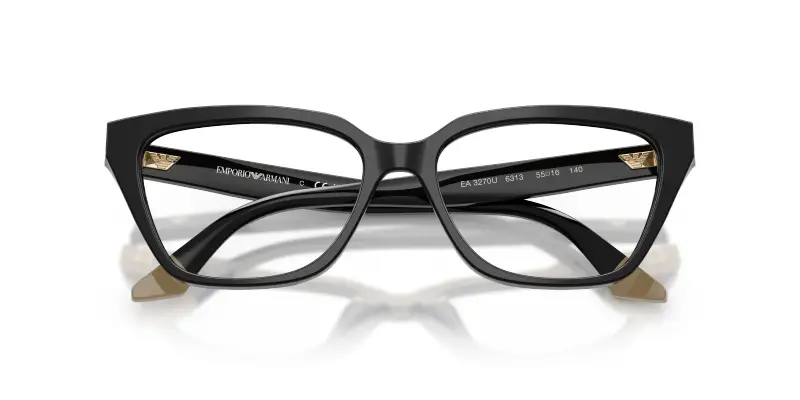 Donna EA3270U 6313 Montature da vista Acetato Nero Trasparente Cat Eye Normale miniatura 2