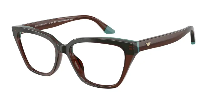 Donna EA3270U 6318 Montature da vista Acetato Marrone Trasparente Cat Eye Normale