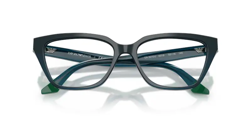 Donna EA3270U 6319 Montature da vista Acetato Blu Trasparente Cat Eye Normale miniatura 2