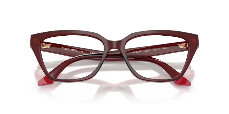 Donna EA3270U 6320 Montature da vista Acetato Rosso Trasparente Cat Eye Normale miniatura 2