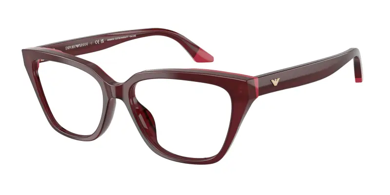 Donna EA3270U 6320 Montature da vista Acetato Rosso Trasparente Cat Eye Normale