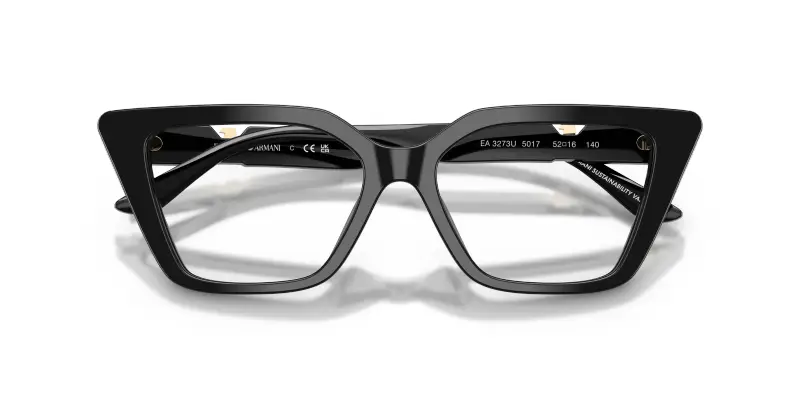 Donna EA3273U 5017 Montature da vista Acetato Nero Trasparente Cat Eye Normale miniatura 2