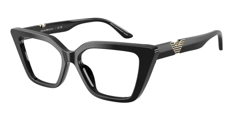Donna EA3273U 5017 Montature da vista Acetato Nero Trasparente Cat Eye Normale