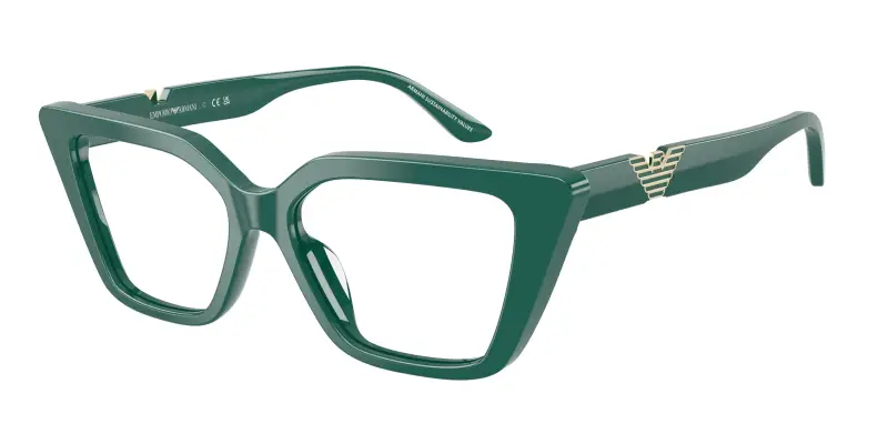 Donna EA3273U 6324 Montature da vista Acetato Verde Trasparente Cat Eye Normale