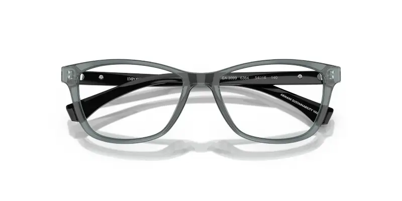 Donna Emporio Armani EA3099 6364 Montature da vista Acetato Grigio Trasparente Cat Eye Normale miniatura 2
