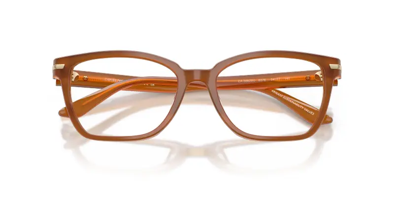 Donna Emporio Armani EA3282BU 6376 Montature da vista Acetato Marrone Trasparente Cat Eye Normale miniatura 2