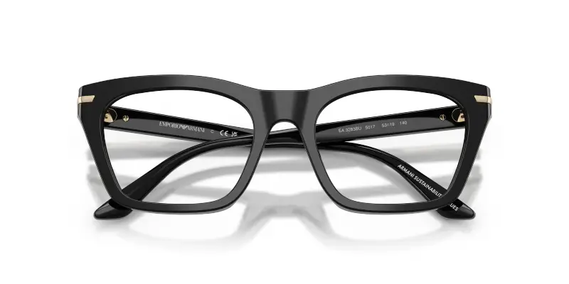Donna Emporio Armani EA3283BU 5017 Montature da vista Acetato Nero Trasparente Cat Eye Normale miniatura 2