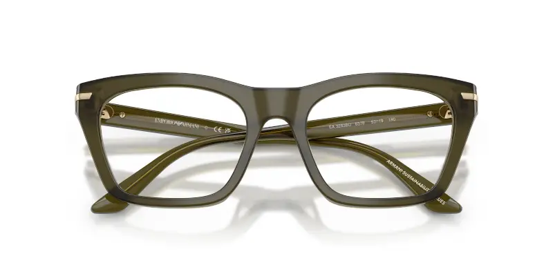 Donna Emporio Armani EA3283BU 6378 Montature da vista Acetato Verde Trasparente Cat Eye Normale miniatura 2